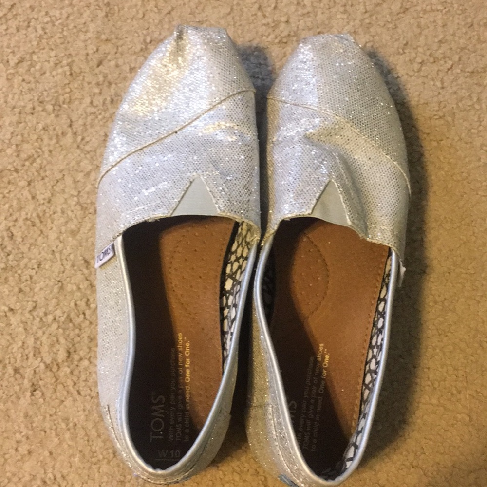 Silver glitter Toms